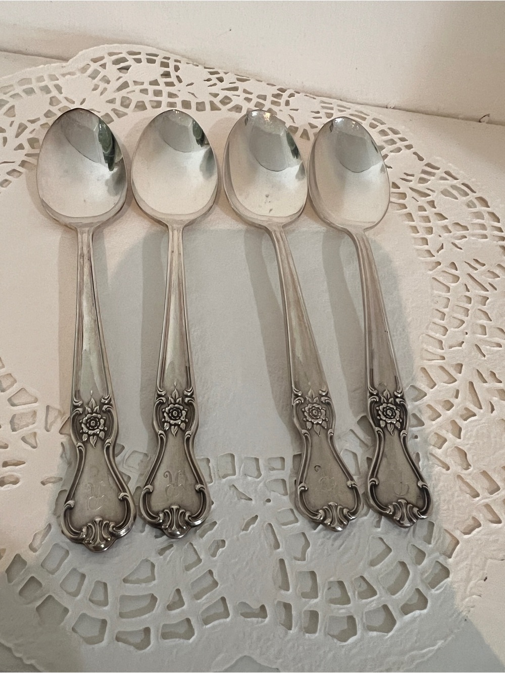 Old Company Tea Spoons  “R” Set of 4